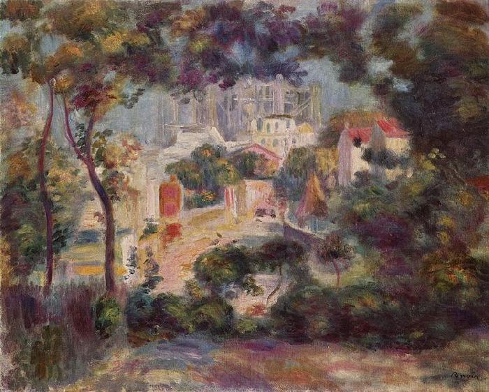 Pierre-Auguste Renoir Landschaft mit Ansicht von Sacre Coeur Spain oil painting art